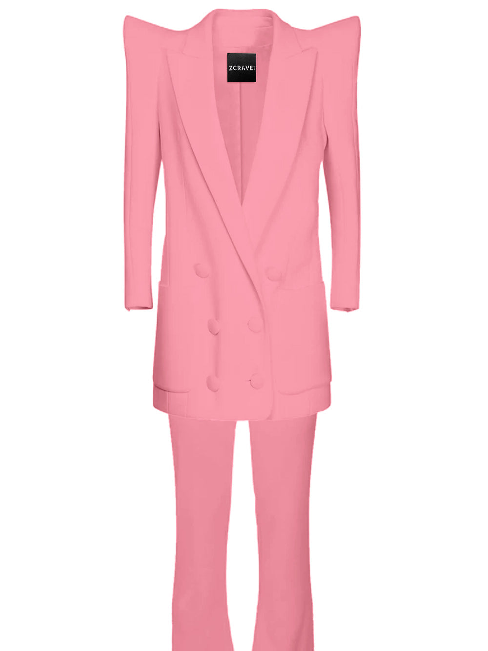 Pink Double Breasted Tailored Blazer and Pants Set 2