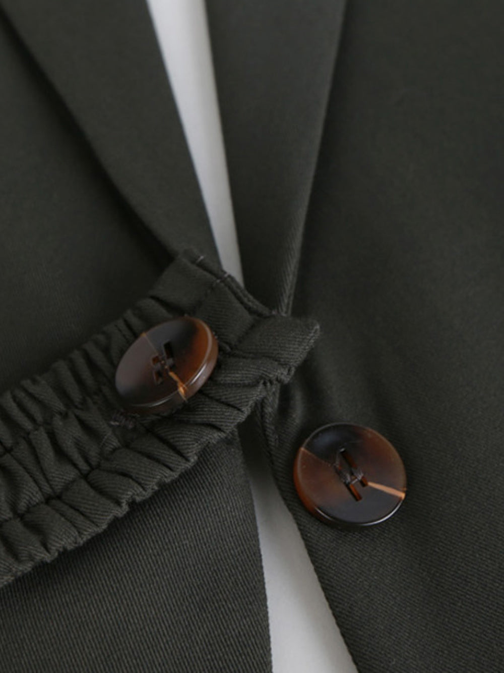 Black Notched Lapel Asymmetric Crossover Cutout Blazer
