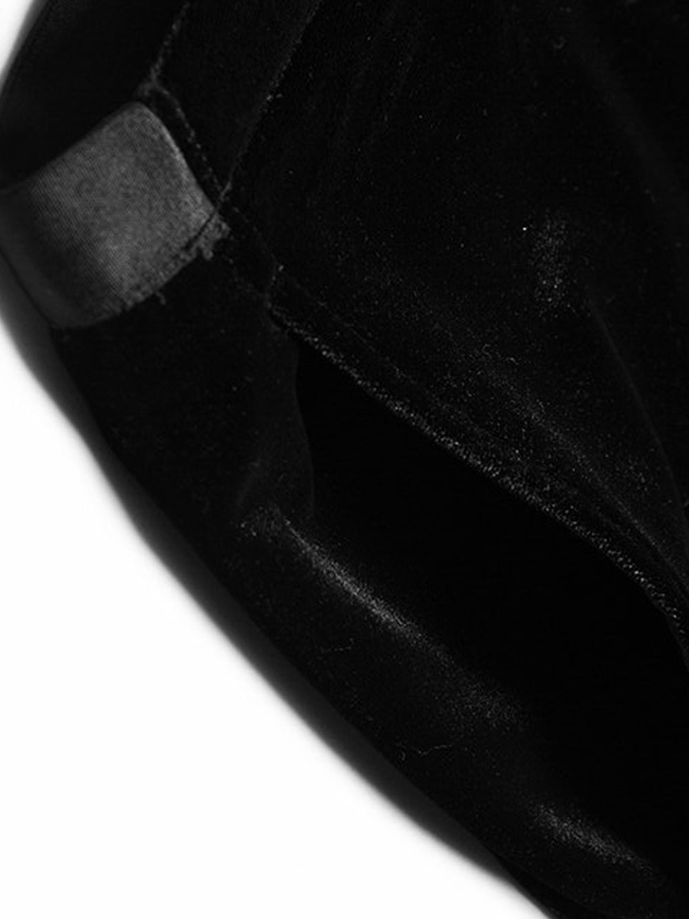 Black Notch Lapel Single Button Velvet Blazer and Pants Set 13