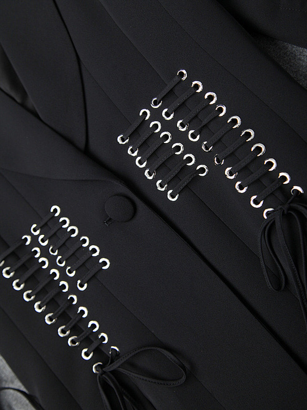 Lapel Collar Lace-Up Corset Waist Split Sleeve Blazer 14