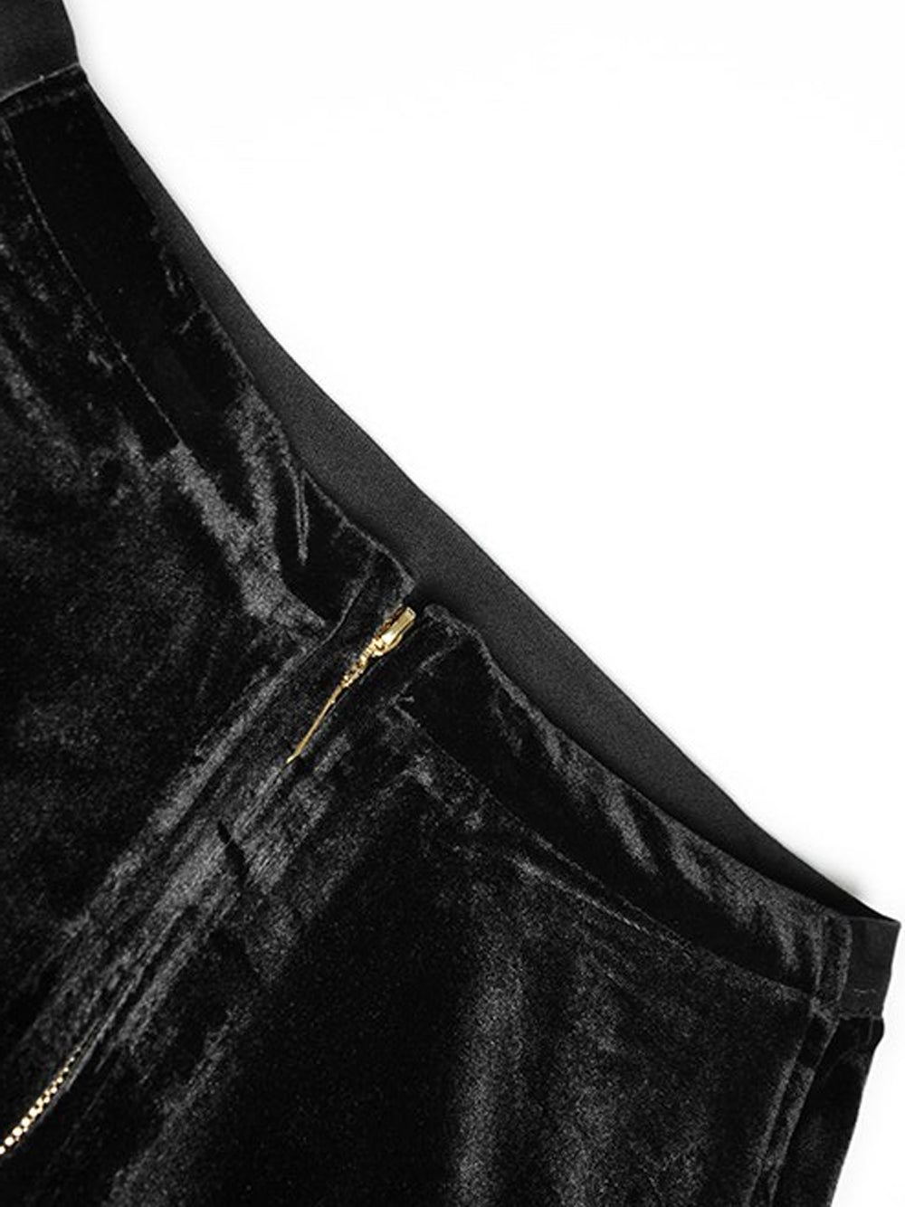 Black Notch Lapel Single Button Velvet Blazer and Pants Set 8