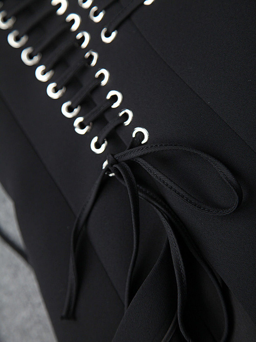 Lapel Collar Lace-Up Corset Waist Split Sleeve Blazer 17
