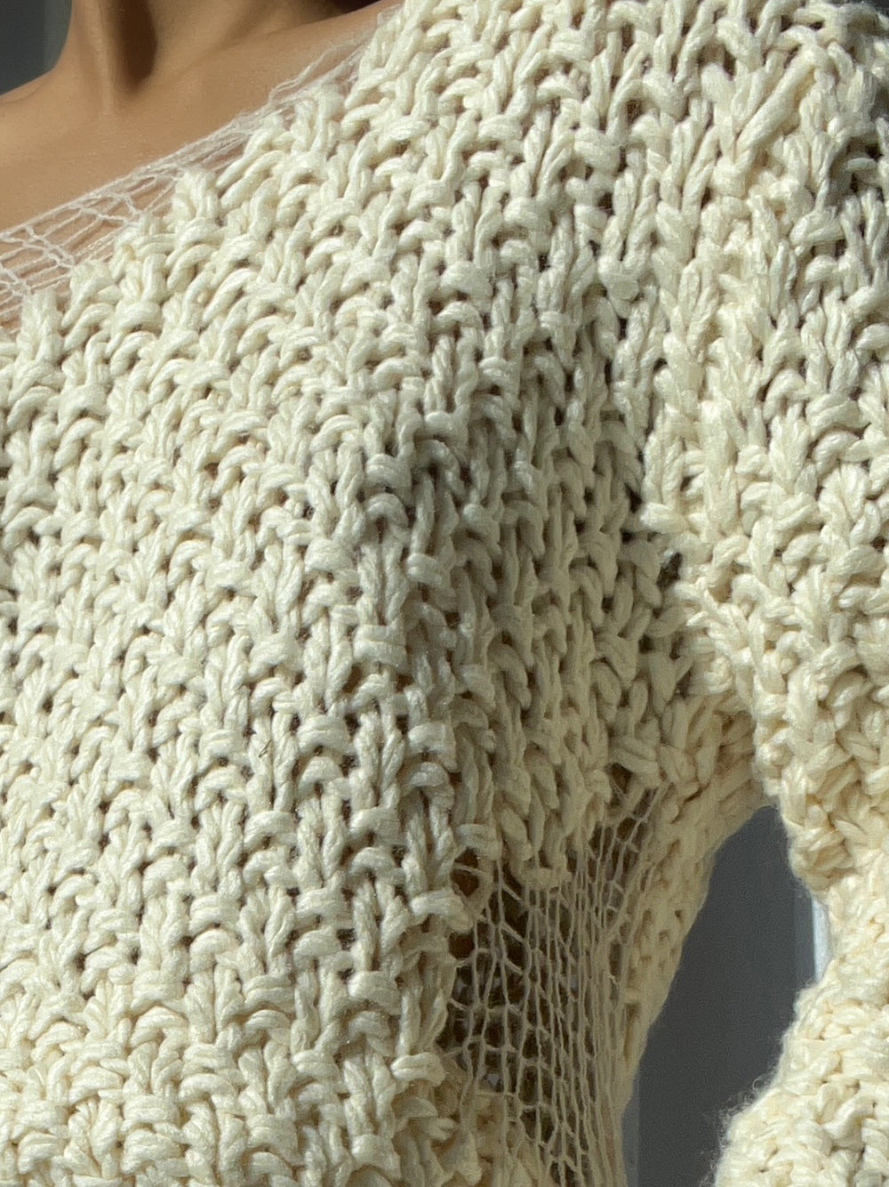 Boat Neck Chunky Hand Knit Oversized Sweater 13