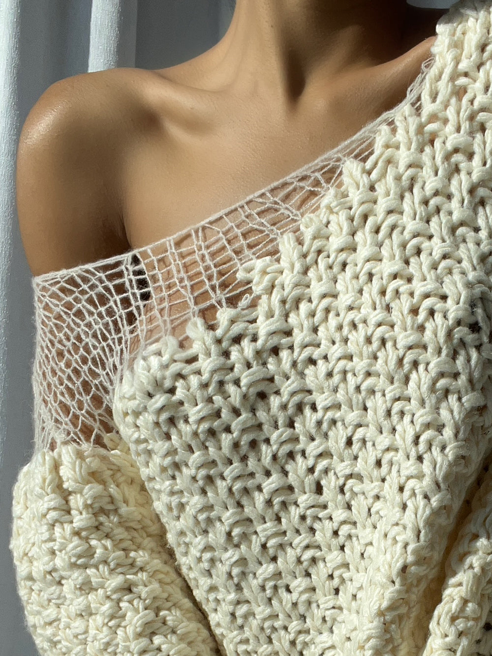 Boat Neck Chunky Hand Knit Oversized Sweater 11