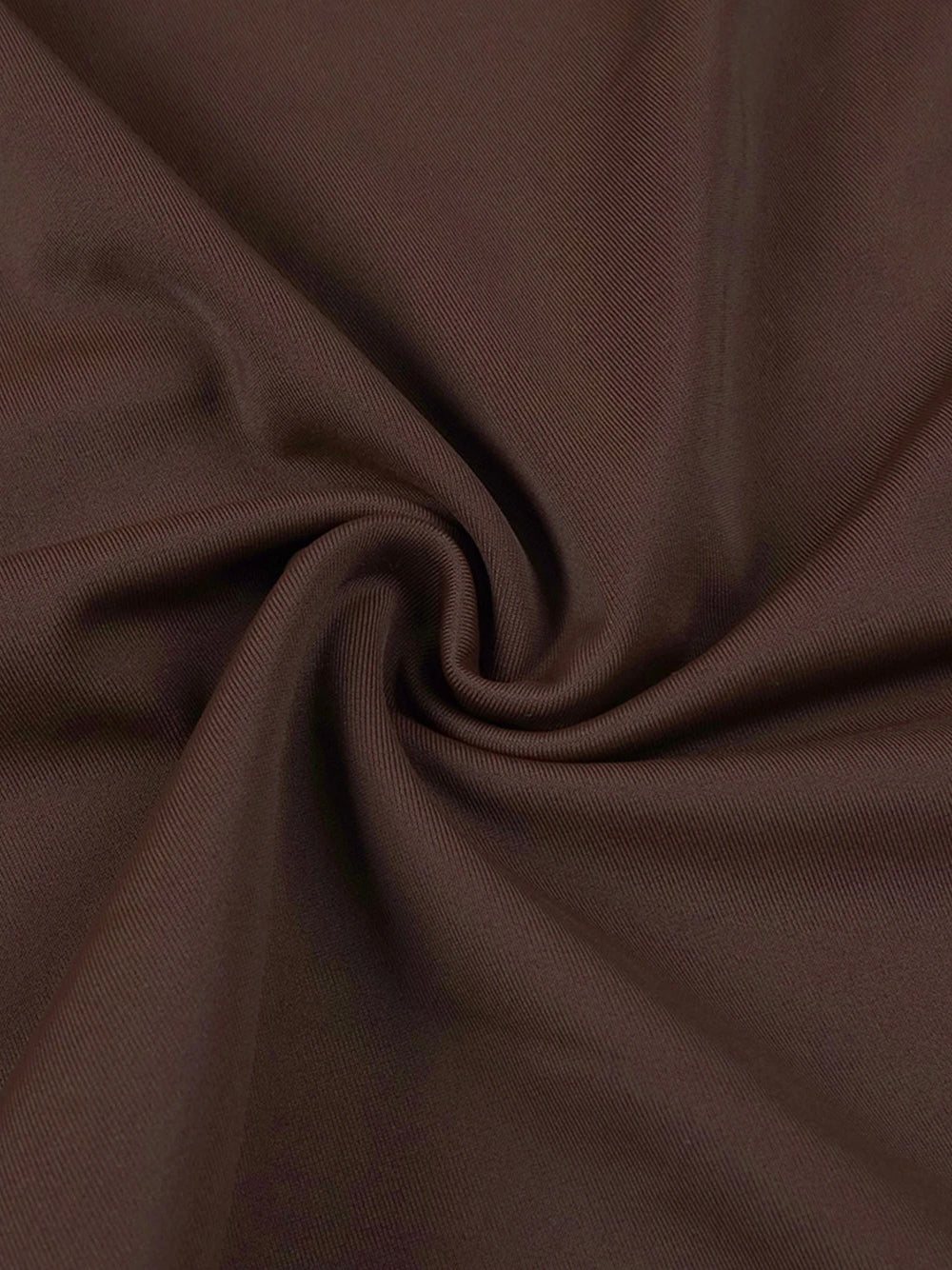 Brown Plunge V-Neck Ruched Crossover Waist Long Sleeve A-Line Maxi Dress