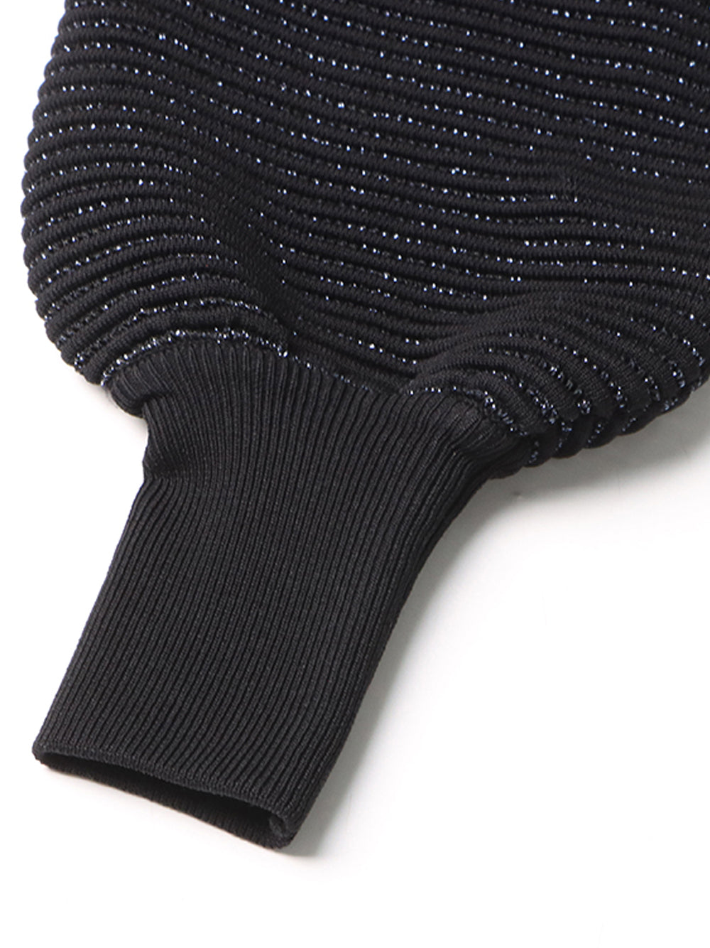 Black Turtleneck Metallic Ribbed-Knit Long Sleeve Sweater 11