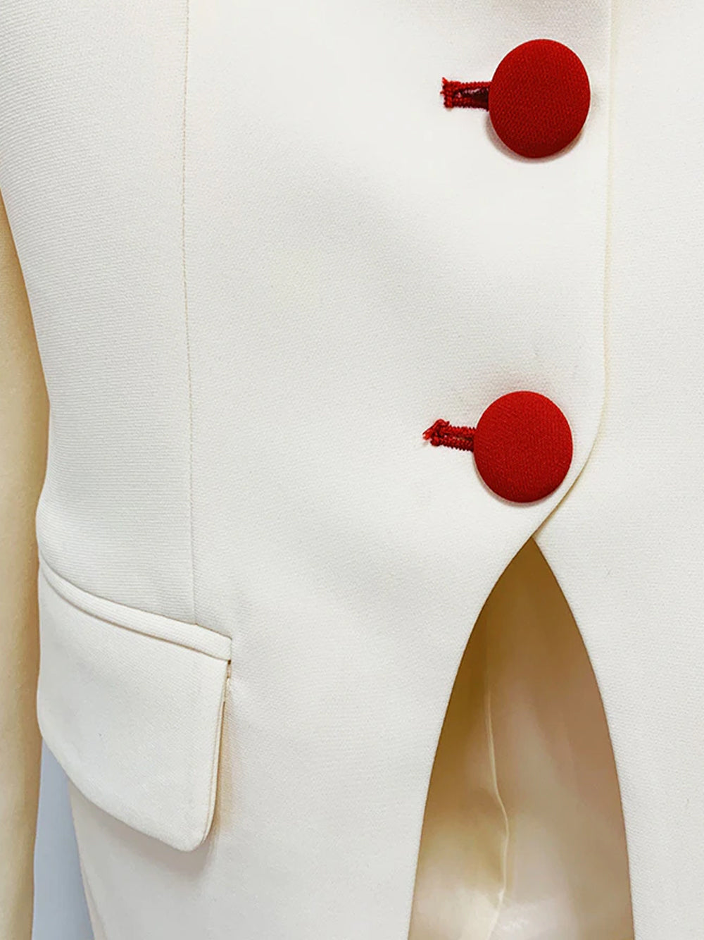 Beige Notch Lapel Button Blazer and Flare Pants Set