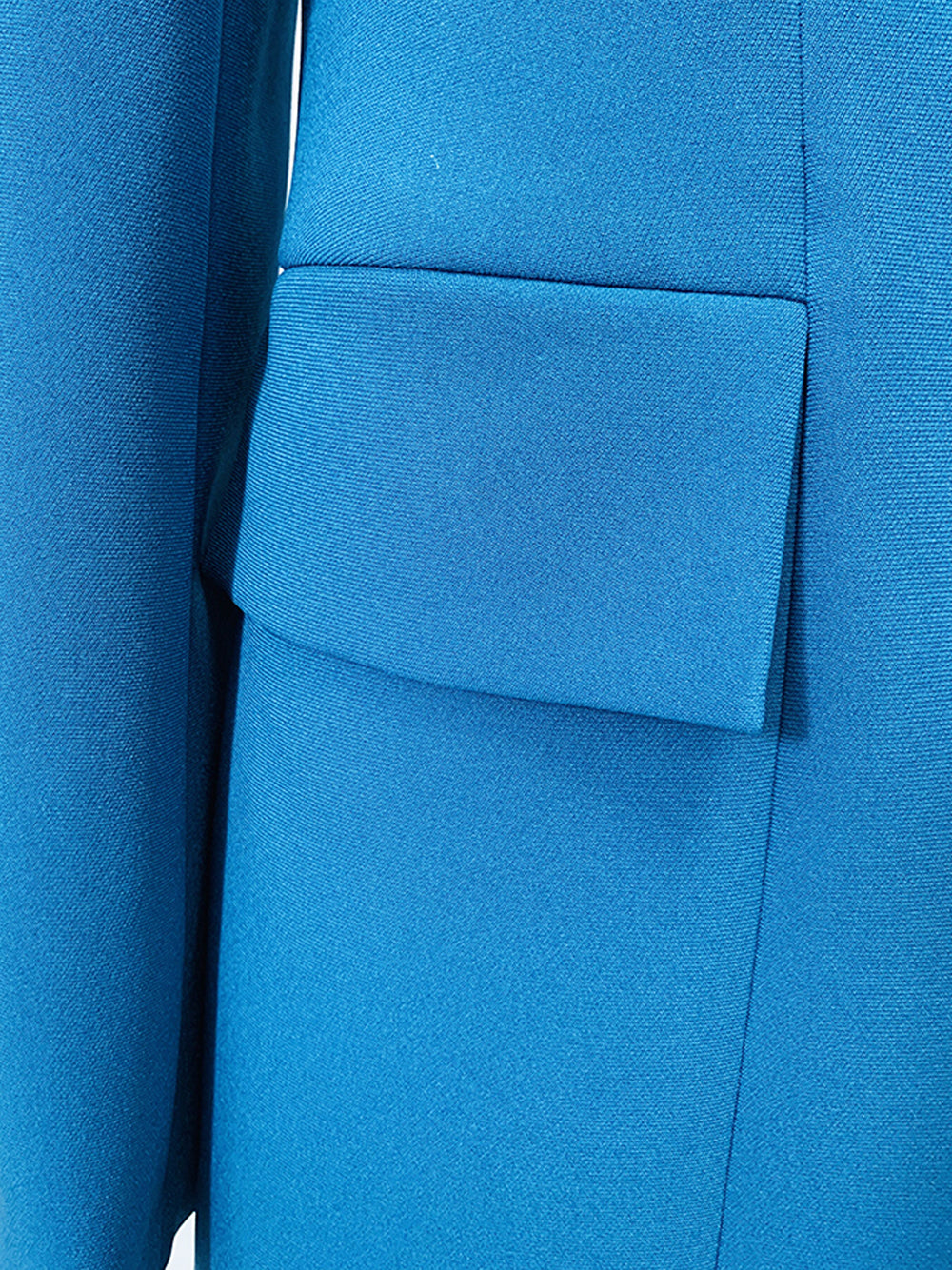 Blue Peak Lapel Rhinestone Embellished Blazer Pants Set 19