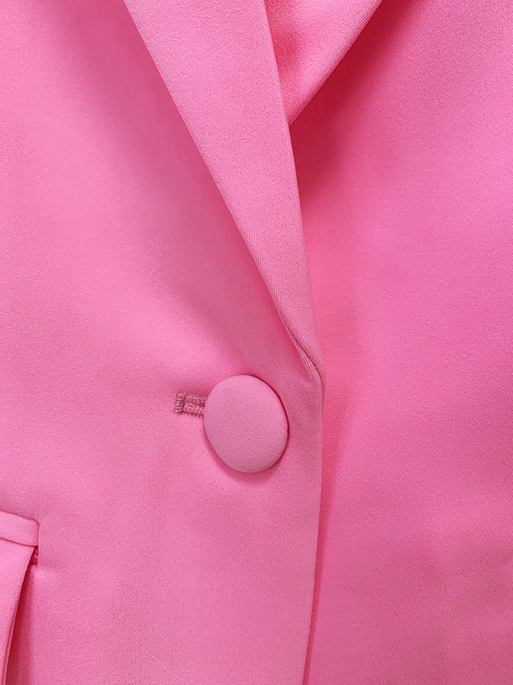 Pink Peaked Lapel Single Button Fitted Blazer and Pants Set 15
