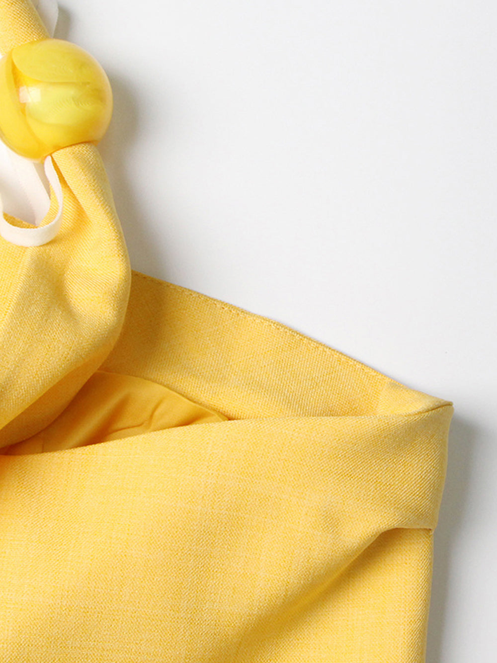 Yellow Asymmetric One-Shoulder Halter Strap Tailored Blazer 8