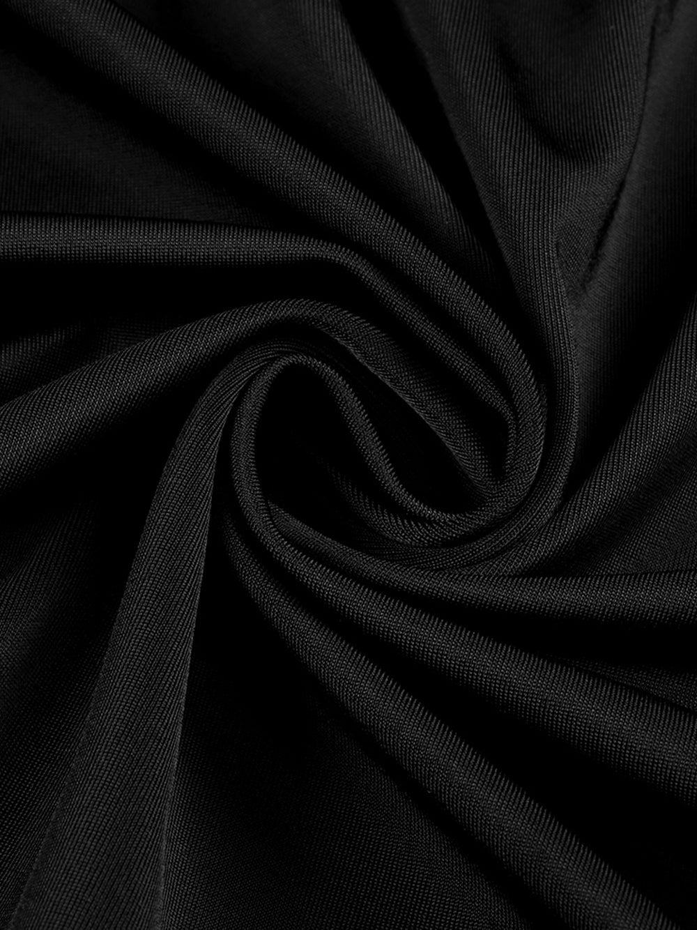 Black One Shoulder One Sleeve Cutout High Slit Bodycon Maxi Dress
