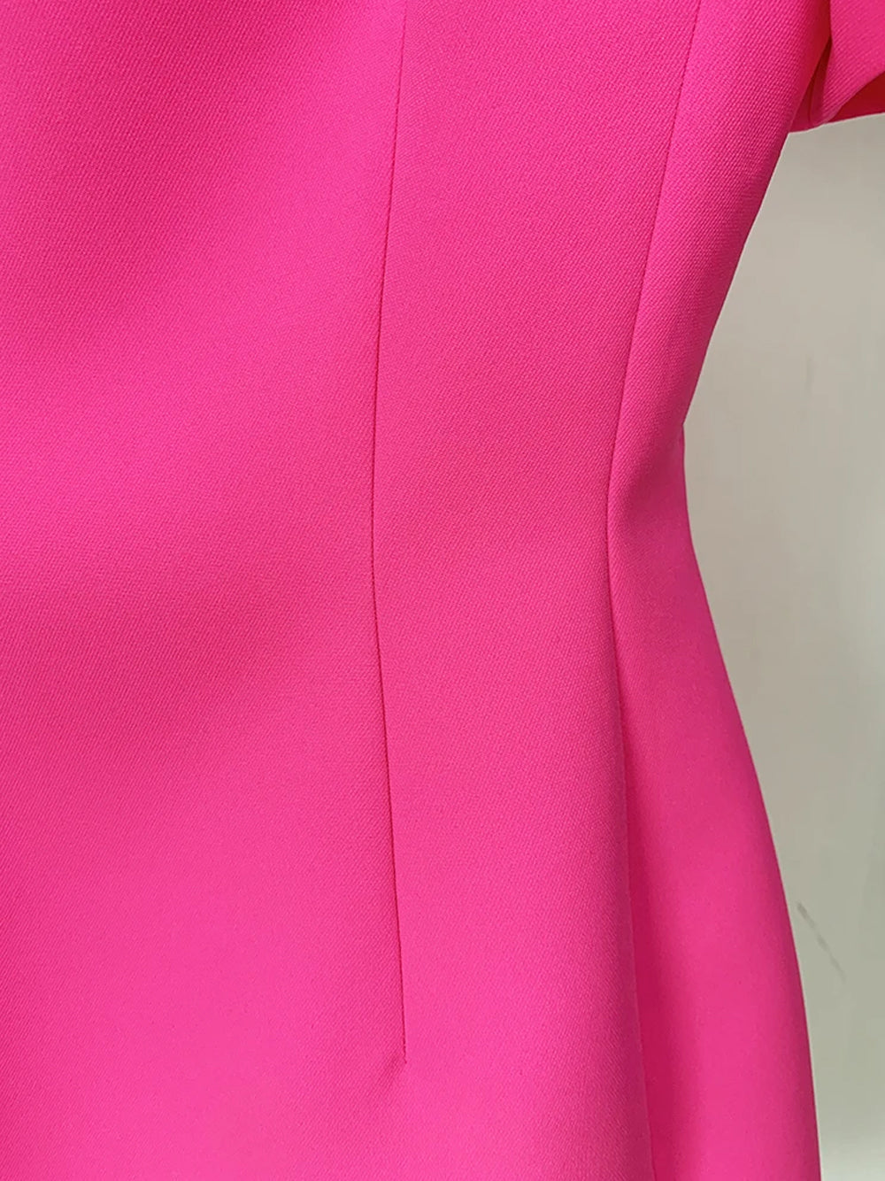 Fuchsia High Neck Cutout Short Sleeve A-Line Mini Dress 14