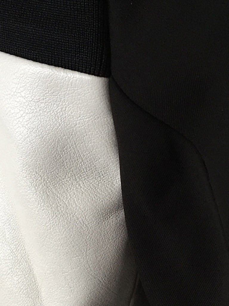 B&w Double-Breasted Gold Button Varsity Sleeve Contrast Blazer