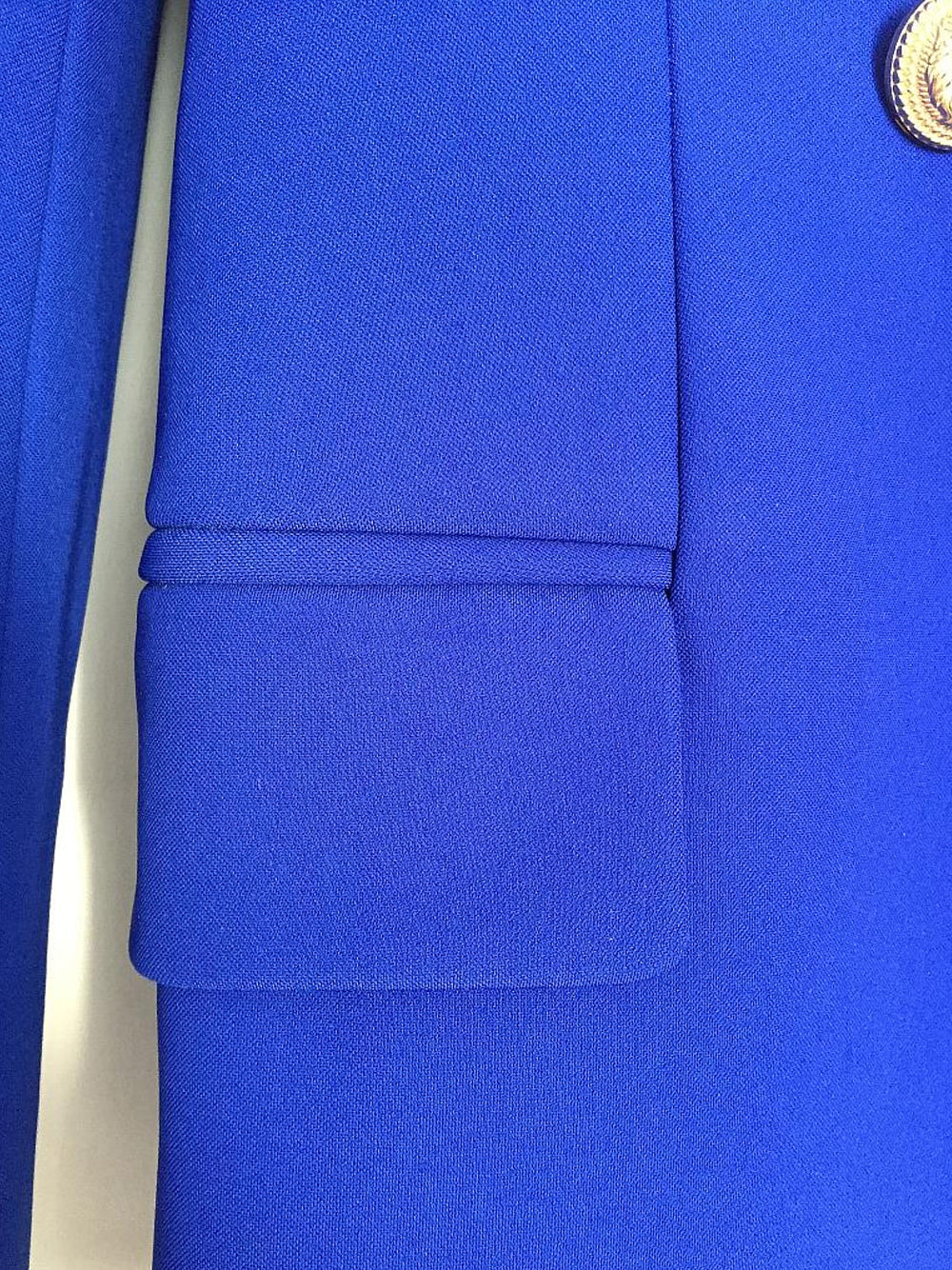Blue Peak Lapel Double-Breasted Gold Button Blazer 13