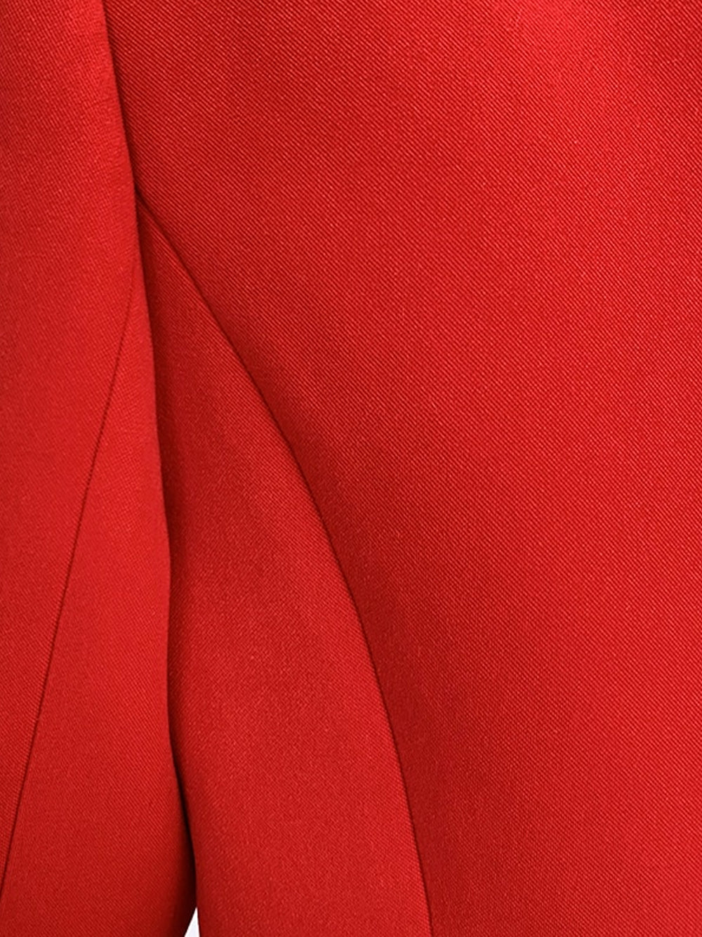 Red Peaked Lapel Gold Button Double-Breasted Blazer 17