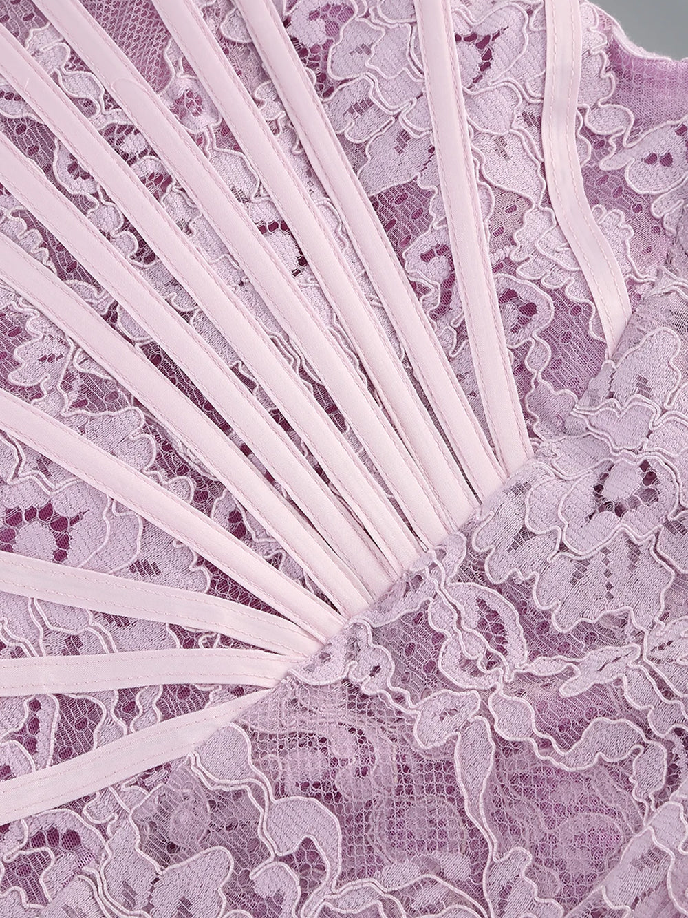 Lavender Strapless Eyelash Lace Corset Ruched Bodycon Mini Dress 7