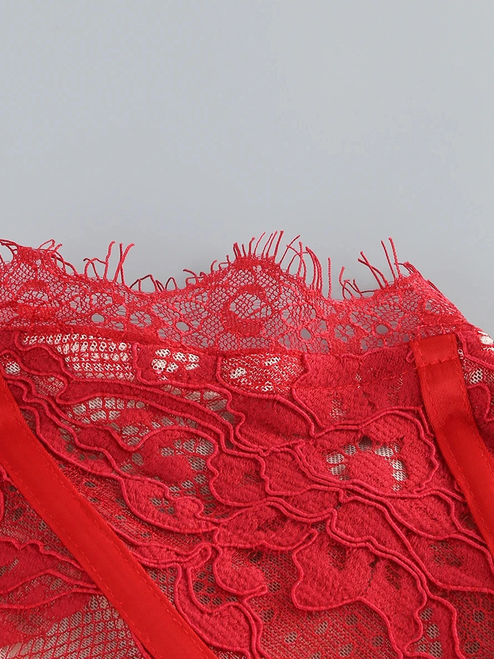 Red Strapless Eyelash Lace Corset Ruched Bodycon Mini Dress 18