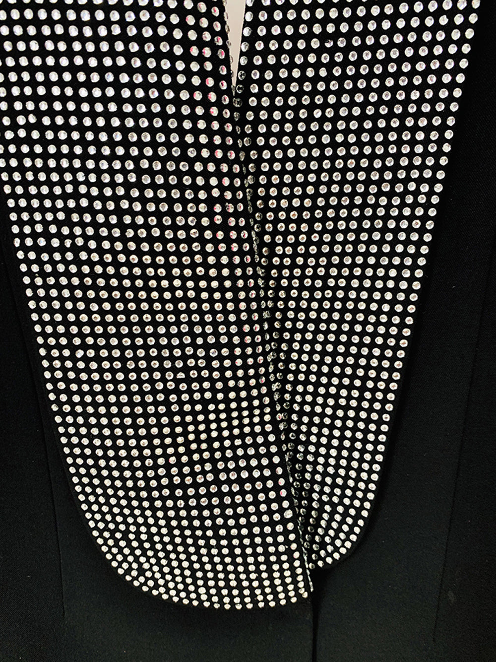 Black Crystal Embellished Shawl Lapel Long Sleeve Blazer 4