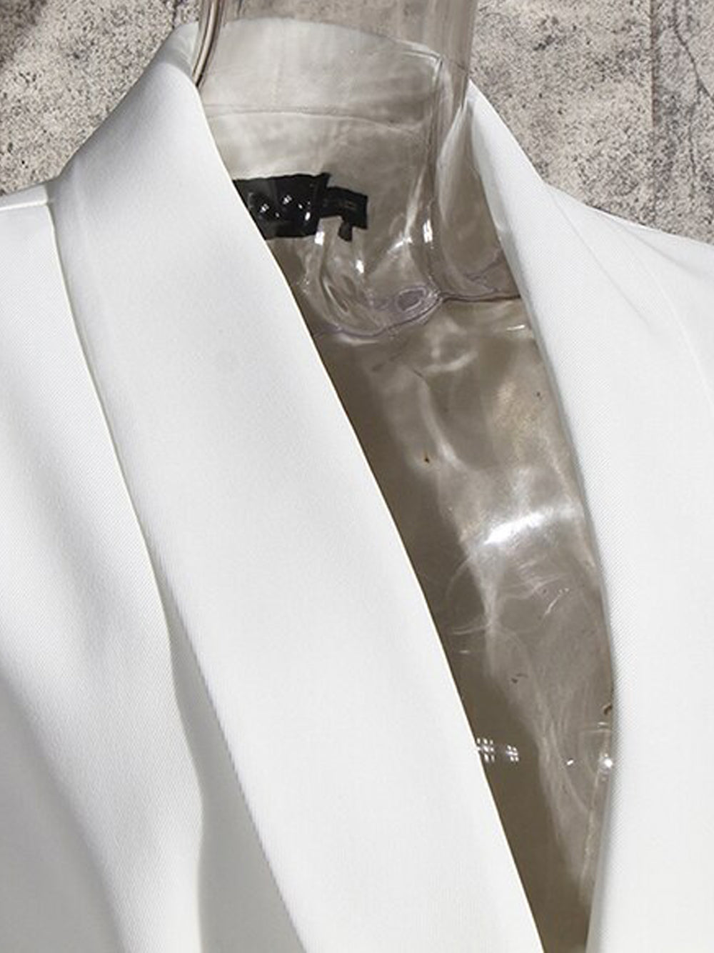 White Shawl Collar Tie Waist Blazer And Tie-Cuff Trouser Set