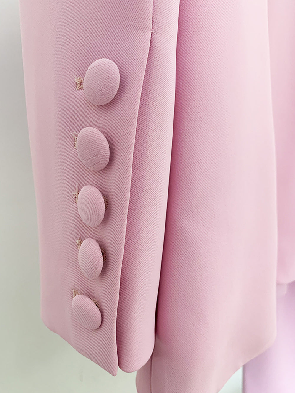 Sakura Pink Peak Lapel Single Button Blazer and Trousers Set 10