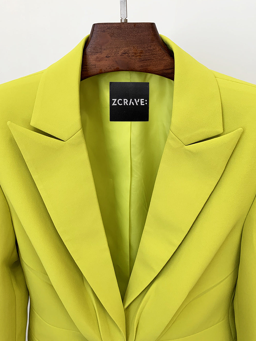 Green Tie Front Blazer and Pleated Flare Pants Set 11
