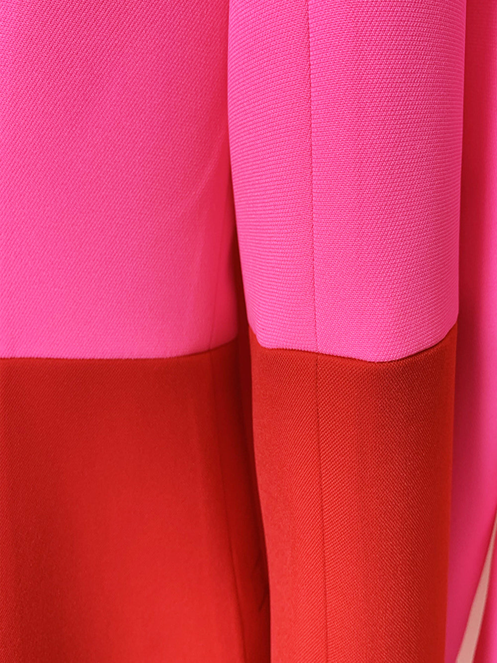 Fuchsia Peak Lapel Color-Block Button Cuff Blazer and Pants Set 12