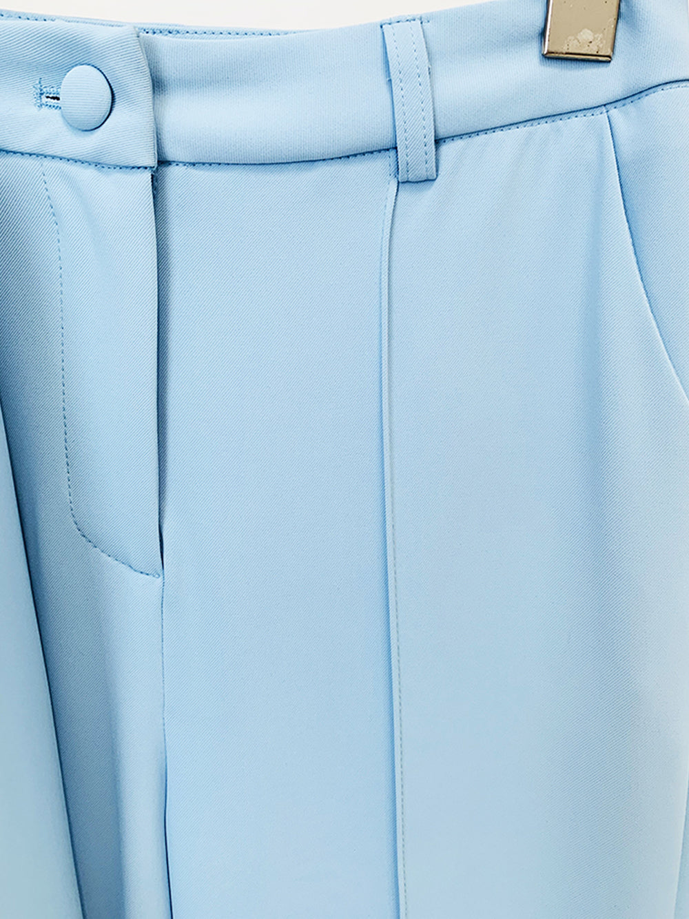 Columbia Blue Peak Lapel Button Cuff Tailored Blazer and Flared Pants Set 12