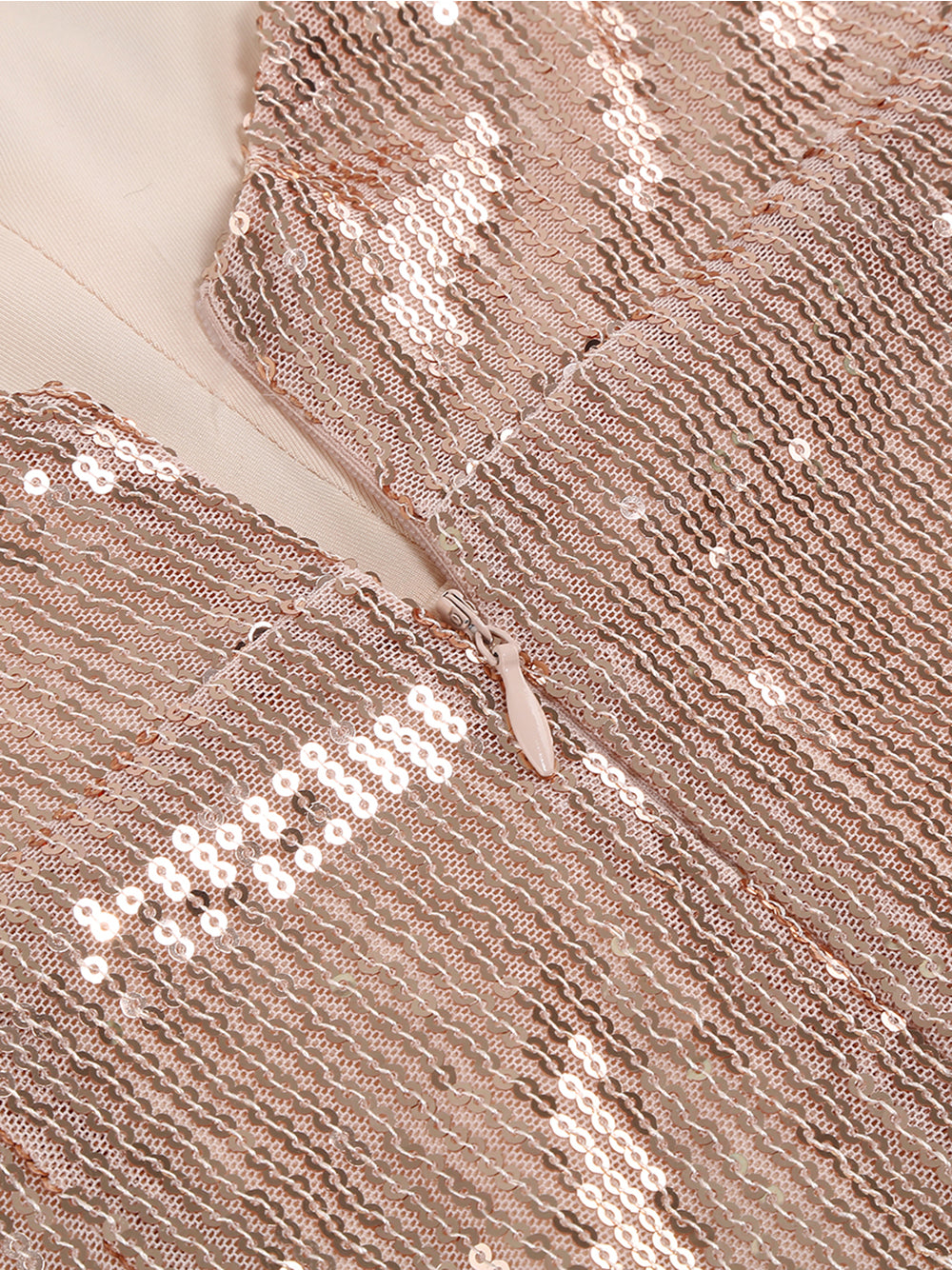 Apricot Spaghetti Strap Sequin Tie Front Feather Trim Bodycon Mini Dress 7