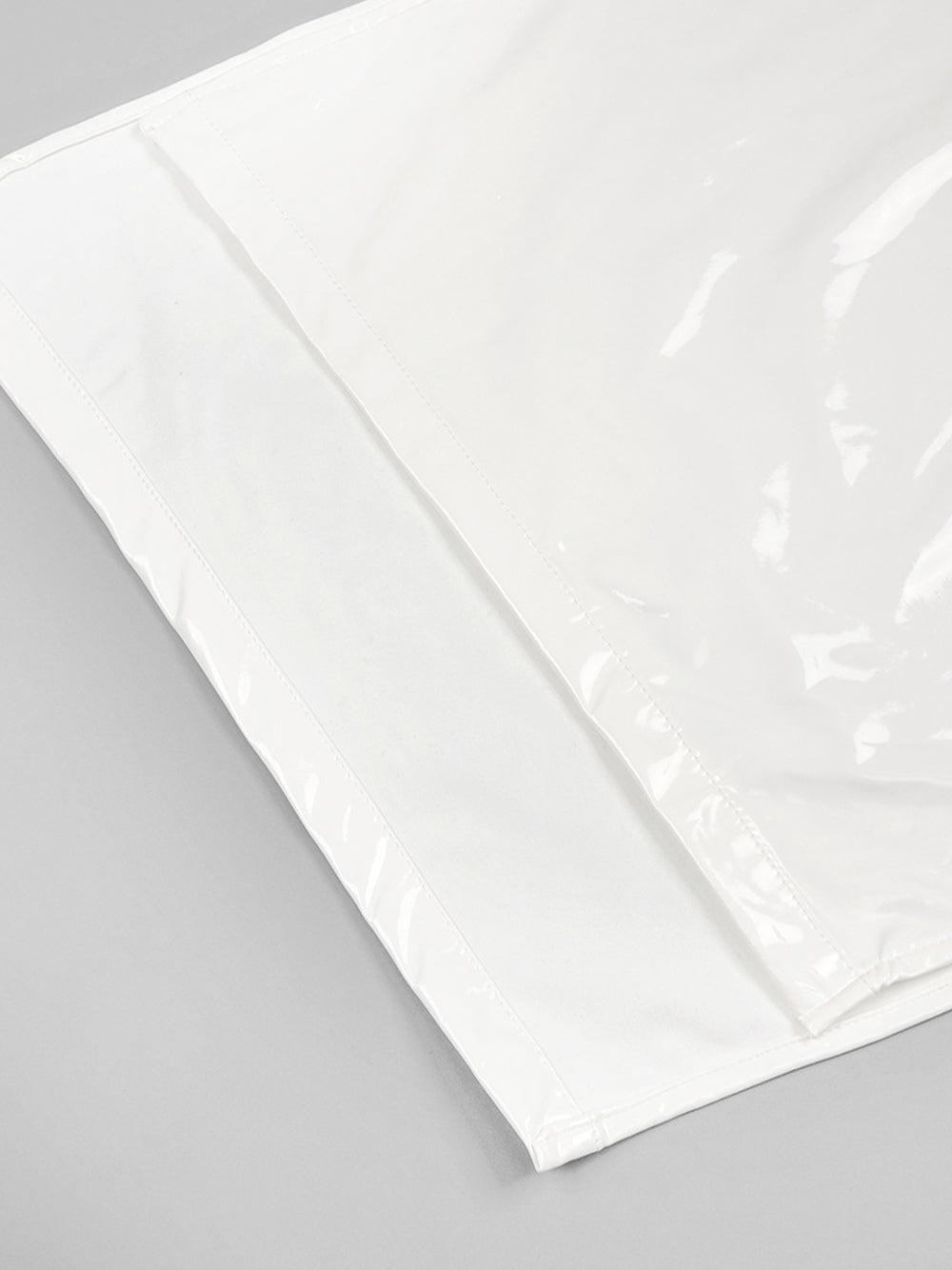 White Asymmetric Neckline Satin Rosette Applique Bodycon Maxi Gown 13