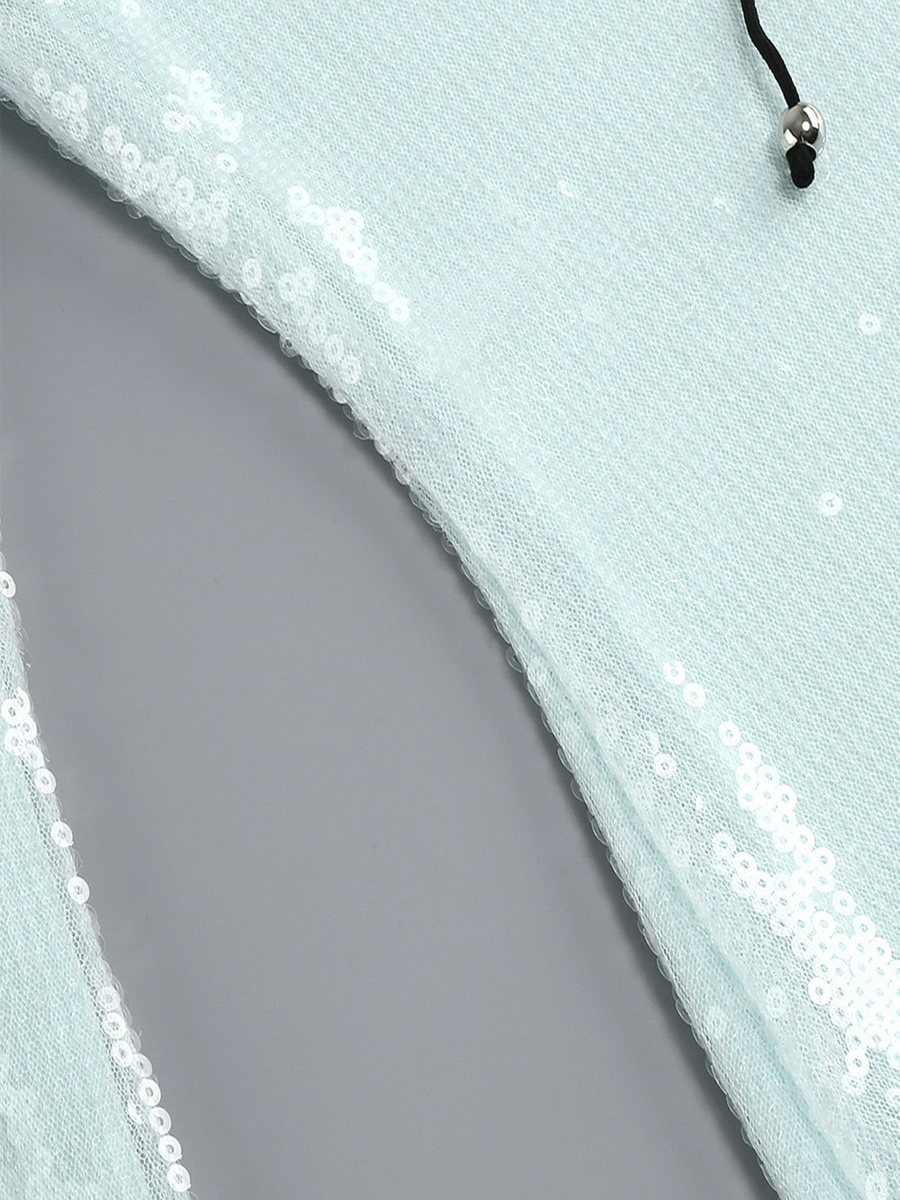 Mint Scoop Neck Long Sleeve Sequin Zip Front Bodycon Maxi Dress