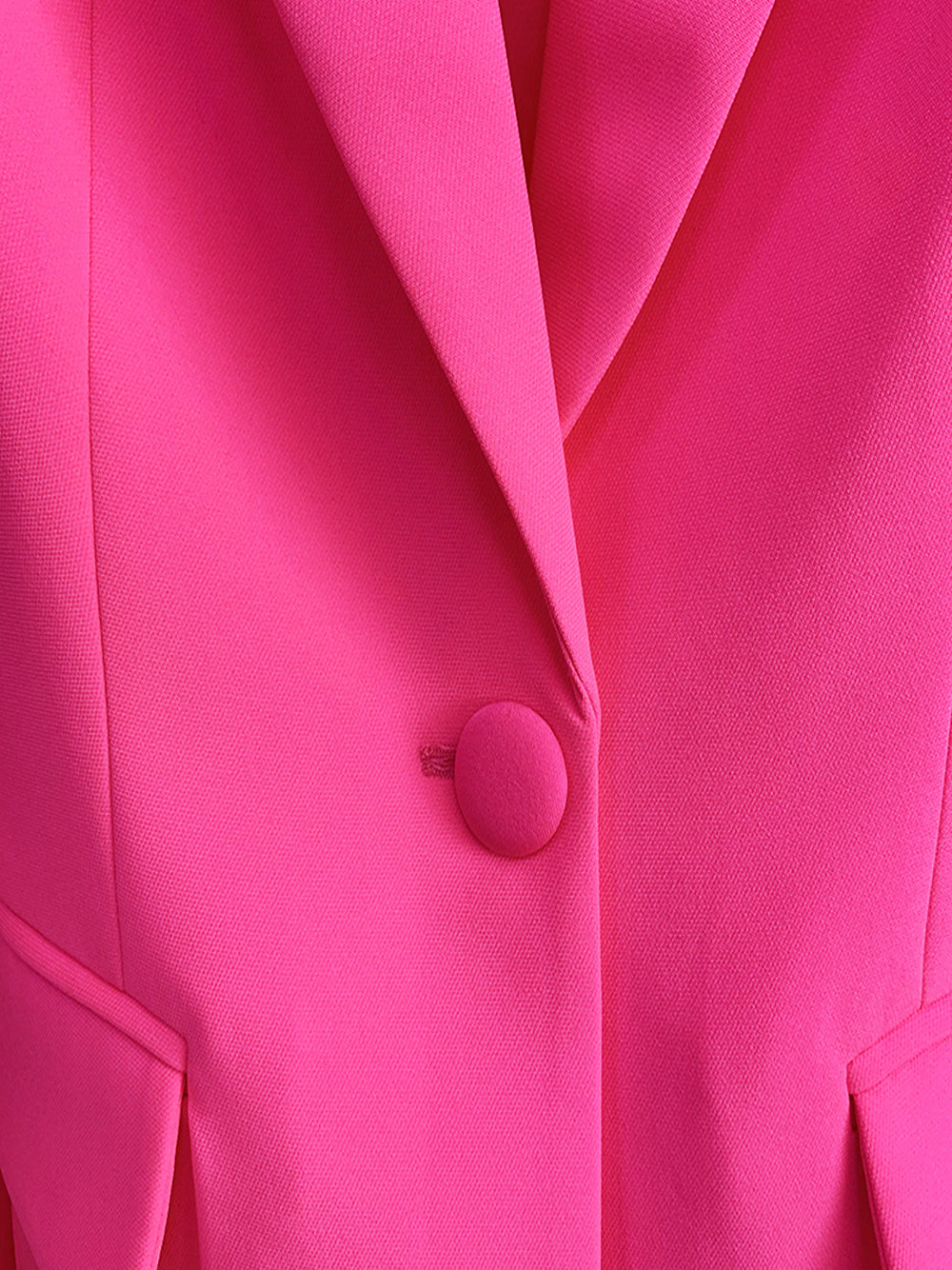 Fuchsia Peak Lapel Plunge Blazer and Flared Pants Set
