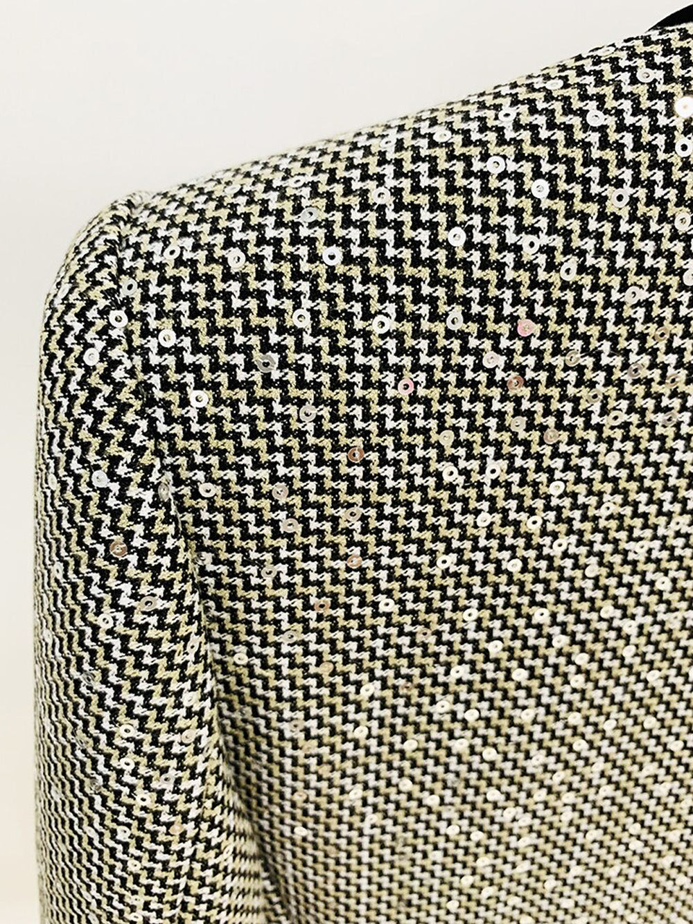 B&w Contrast Trim Tweed Blazer and Pants Set