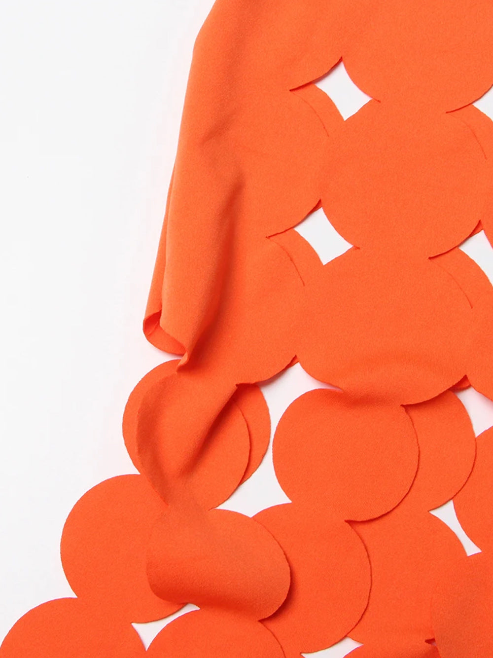 Orange One-Shoulder Laser Cut Scallop Cutout Bodycon Maxi Dress 6