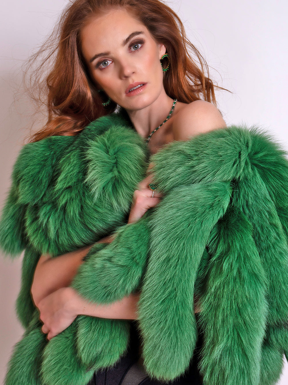 Shawl Collar Fluffy Fur Oversized Cropped Coat 7