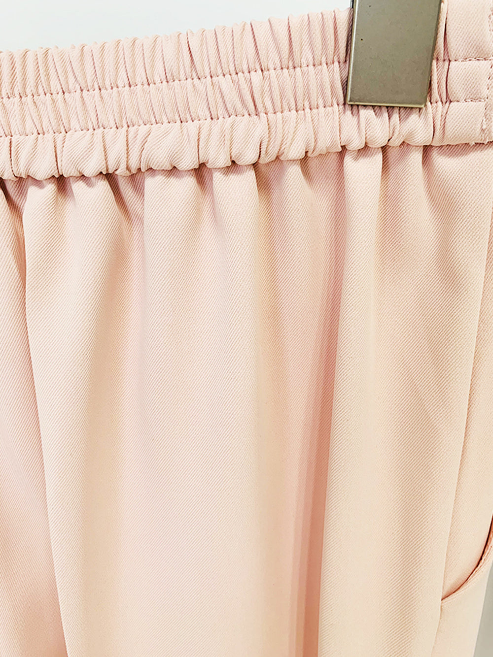 Pink Notch Lapel Color Block Blazer And High Waist Pants Set 9