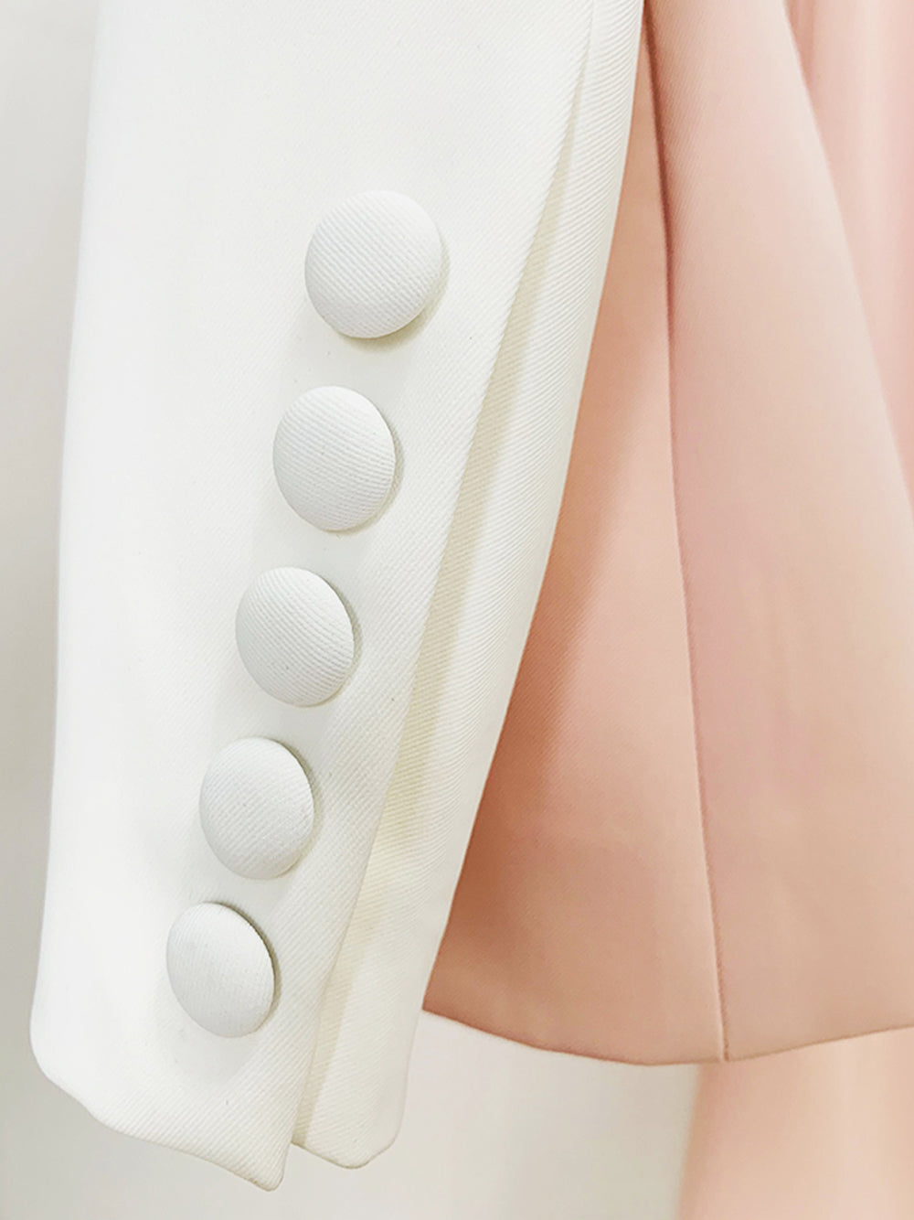 Pink Notch Lapel Color Block Blazer And High Waist Pants Set 7