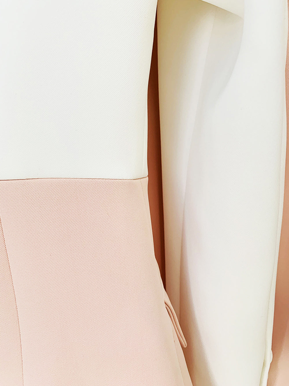 Pink Notch Lapel Color Block Blazer And High Waist Pants Set 8