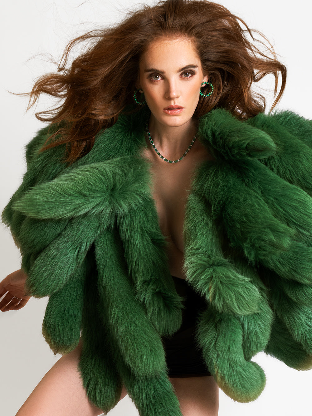 Shawl Collar Fluffy Fur Oversized Cropped Coat 5