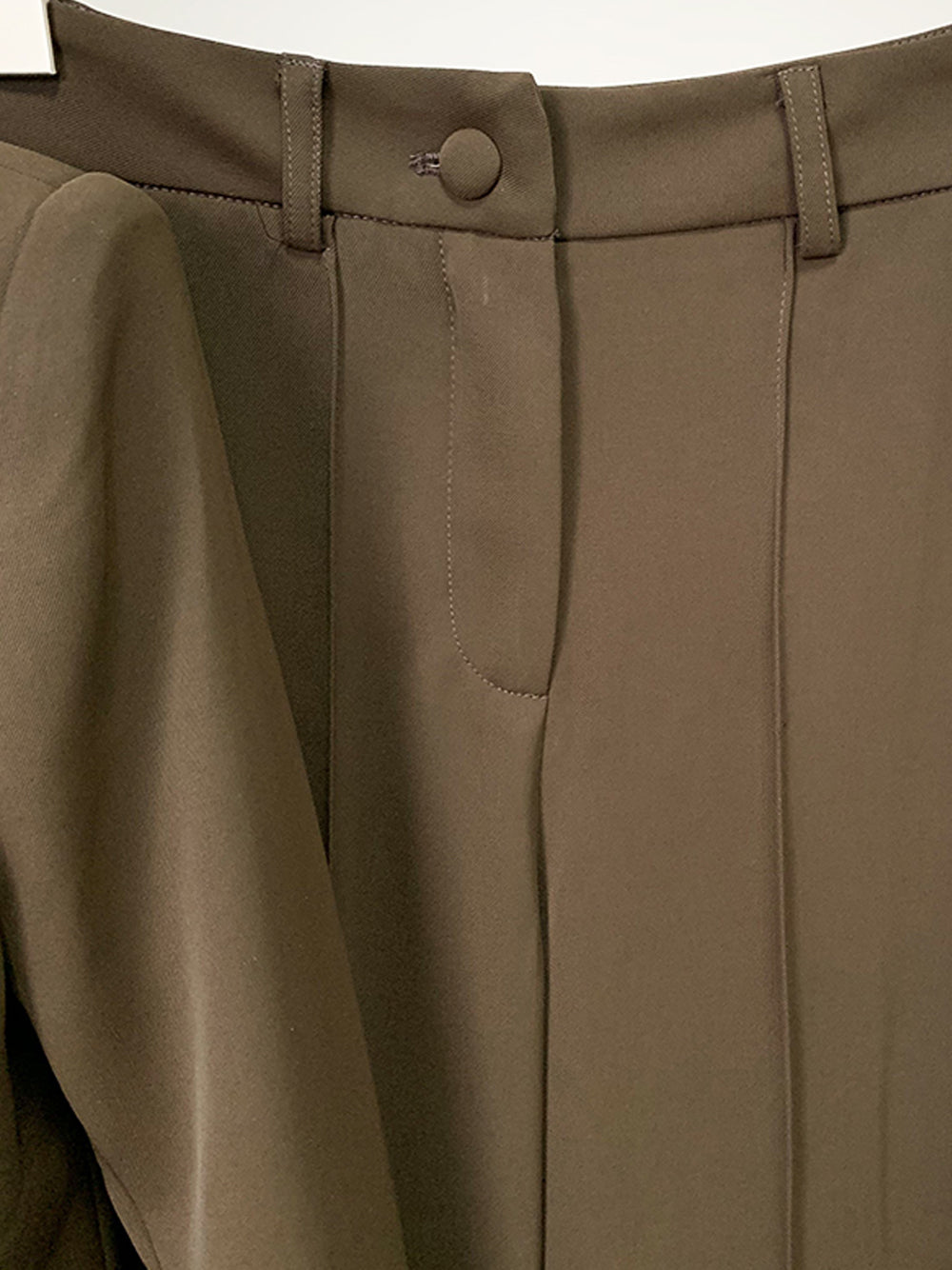 Brown Peak Lapel Tailored Blazer And Flared Pants Set 11
