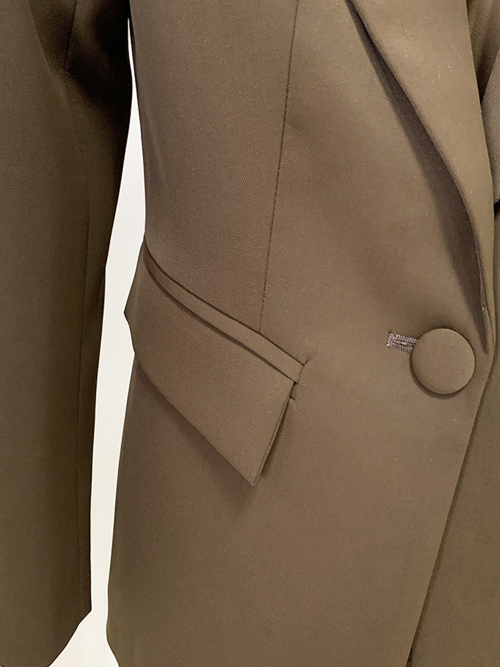 Brown Peak Lapel Tailored Blazer And Flared Pants Set 10