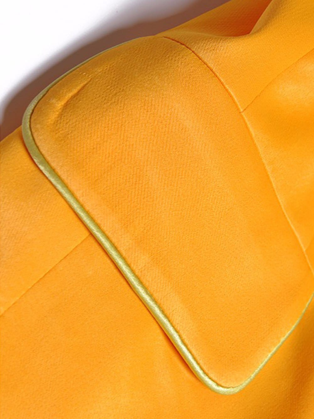 Gold Tasseled Belt Satin Blazer and Pants Set 12
