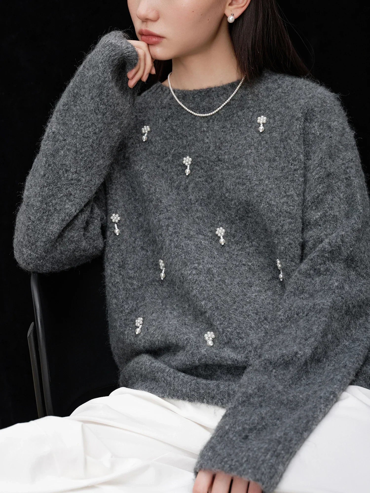 Gray Casual Pullover Sweater