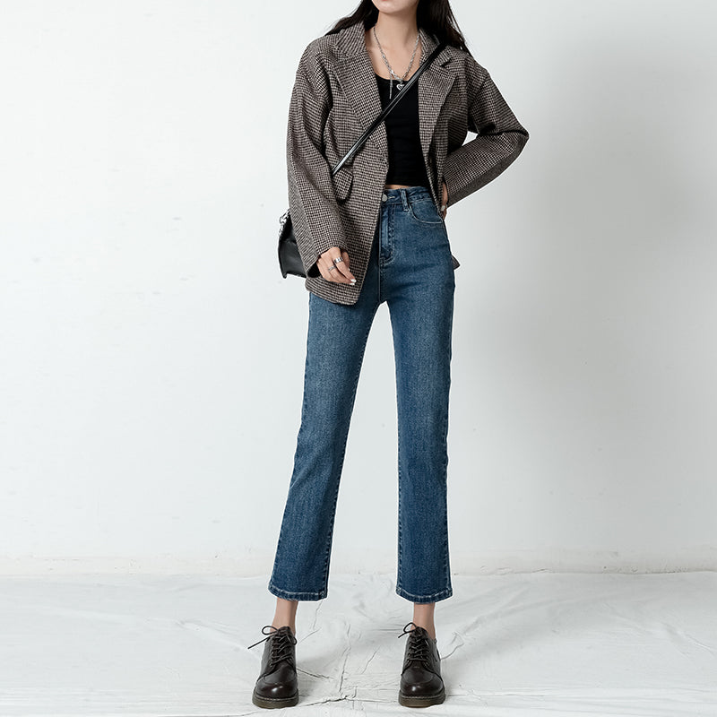 Vintage Mid Waist Elegant Skinny Jeans