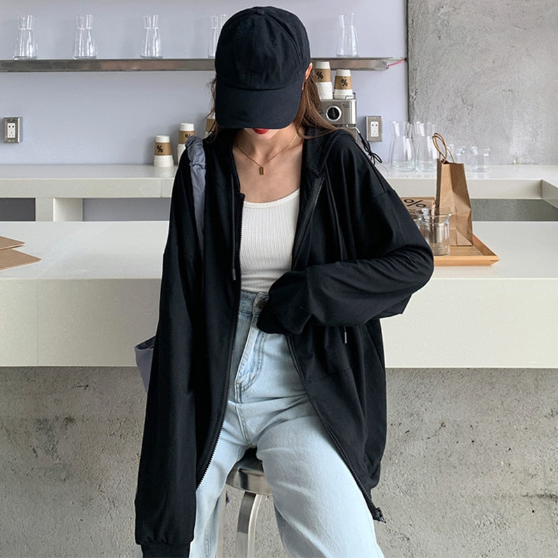 Solid Color Simple ZipUp Coats