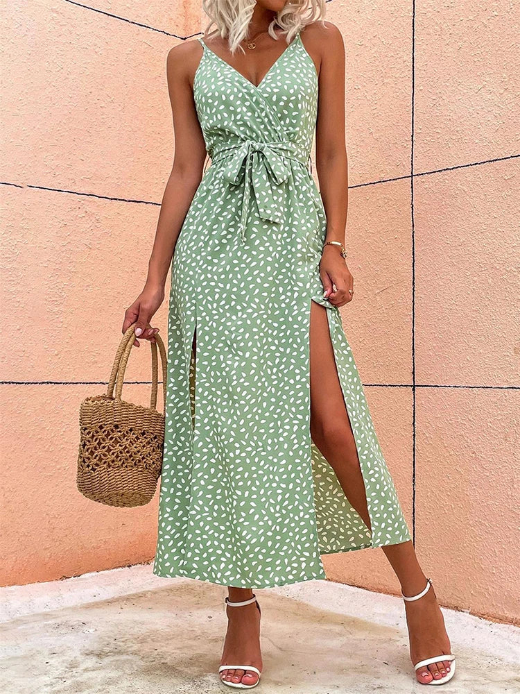 Lorena Boutique Long Summer Dress with a Floral Pattern Designer Edit