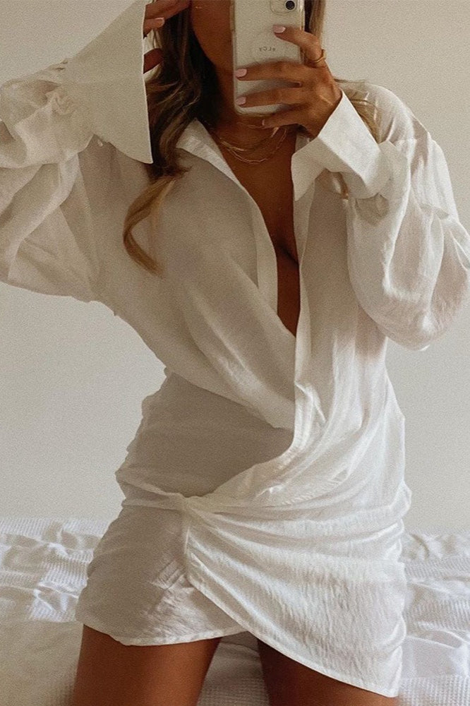 Sexy Sheer Long Sleeve Cover Up