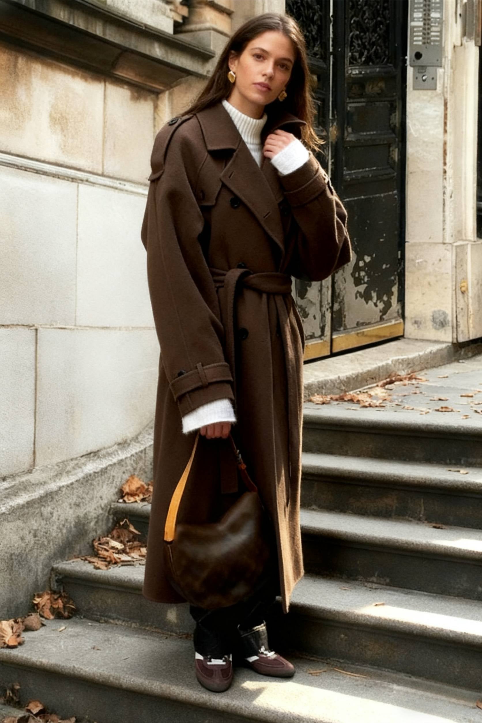 Casual TurnDown Collar DoubleBreasted Overcoat