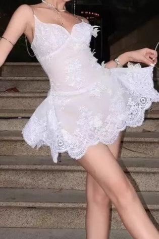 Lace Spaghetti Strap Mini Dress 8