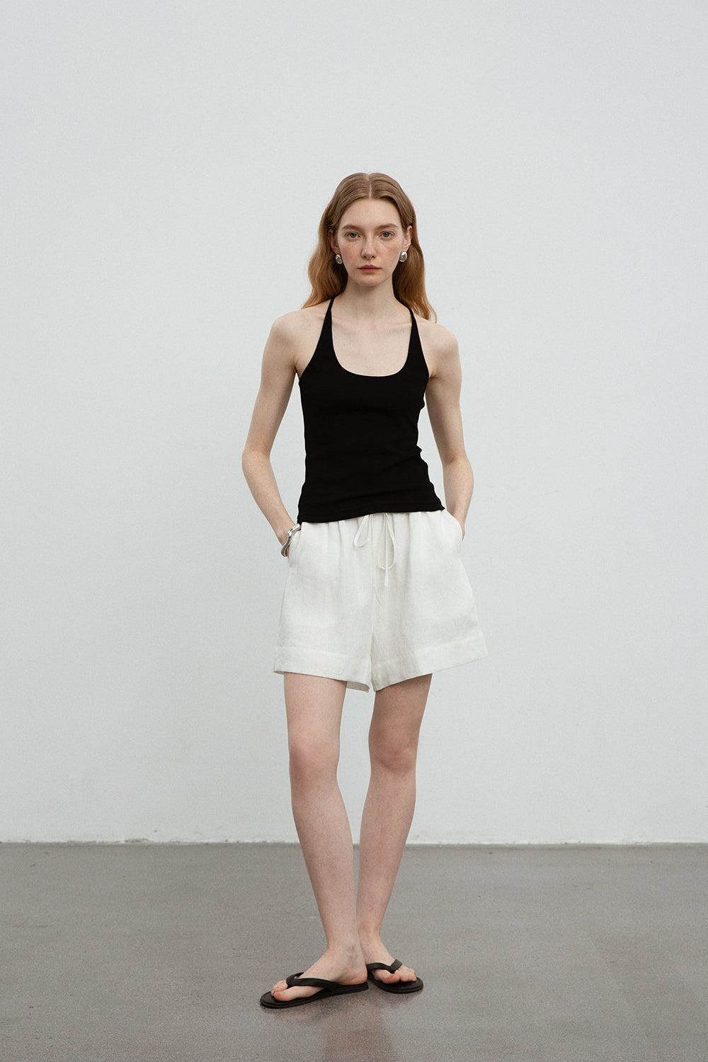 Linen Drawstring Relaxed Shorts Pants
