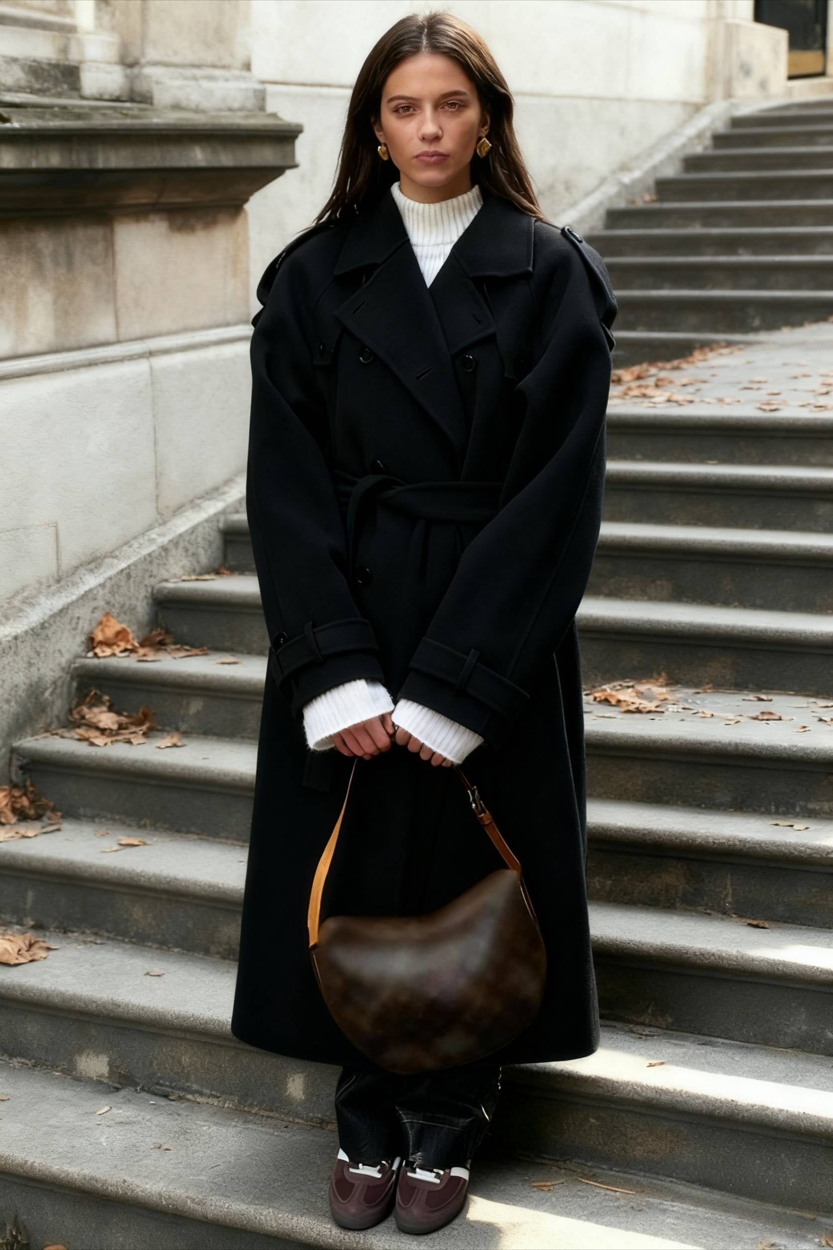 Casual TurnDown Collar DoubleBreasted Overcoat